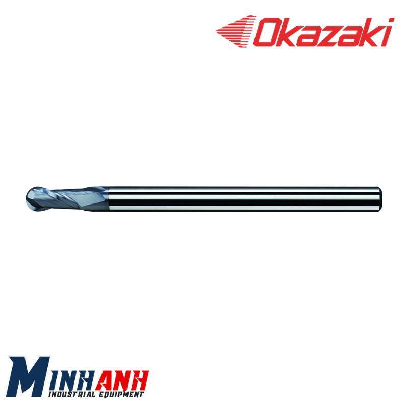 Dao phay cầu cán dài hợp kim 2 me phủ OK SBD2LA030 OKAZAKI