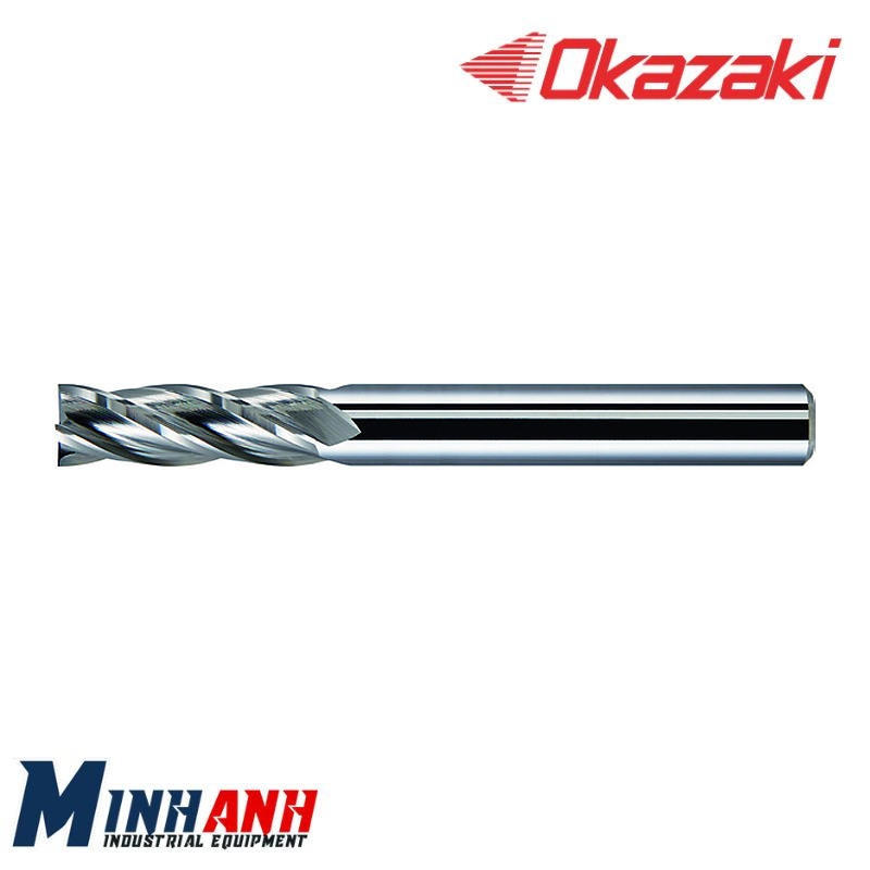 Dao phay ngón vuông hợp kim 4 me lưỡi trung bình, không phủ SED4M-040 OKAZAKI