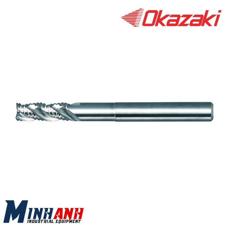 Dao phay thô cổ dài hợp kim ZAKKURI cho nhôm 3 me không phủ SRE3ZL-200 OKAZAKI