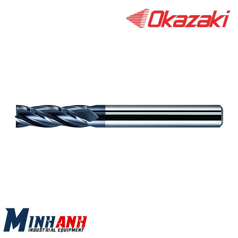 Dao phay ngón vuông hợp kim 4 me lưỡi trung bình, phủ OK SED4MA030 OKAZAKI