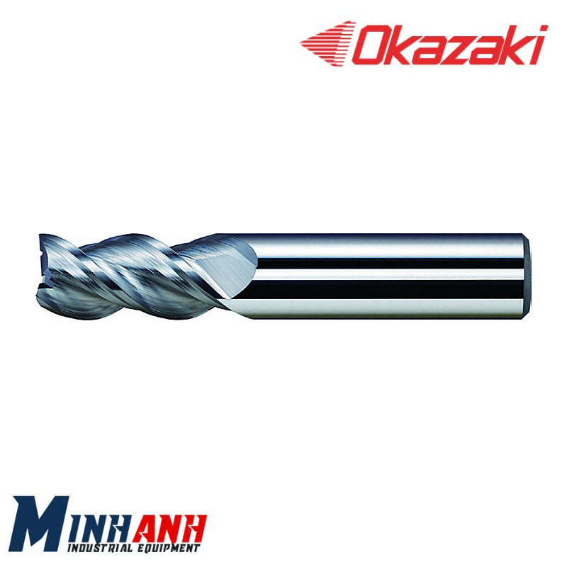 Dao phay ngón trục Z hợp kim ZAKKURI cho nhôm 3 me không phủ SAE3Z-200 OKAZAKI