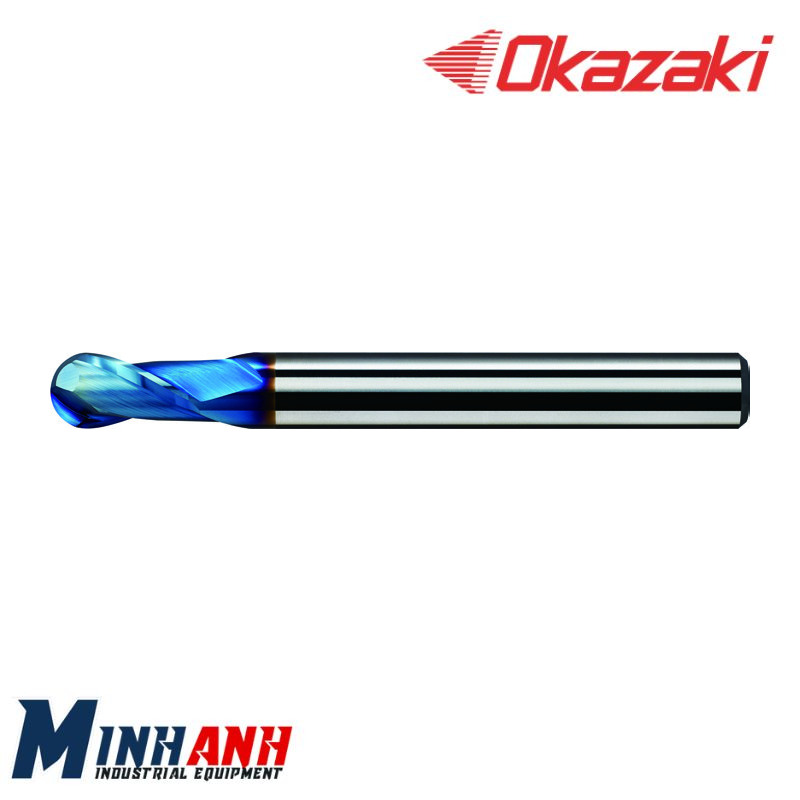 Dao phay cầu hợp kim 2 me phủ DLC SBD2D015 OKAZAKI