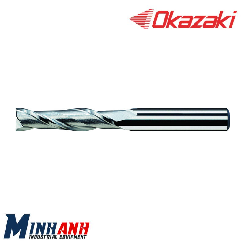Dao phay ngón vuông hợp kim 2 me lưỡi dài, không phủ SED2L-040 OKAZAKI