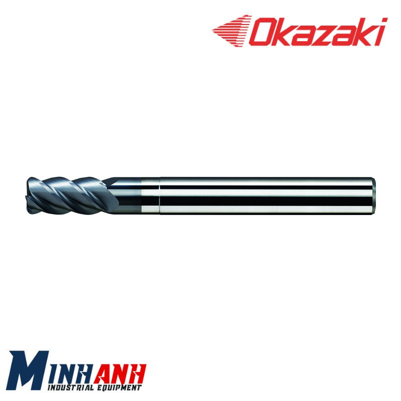 Dao phay ngón bo góc hợp kim HP 4 me cho vật liệu cứng, phủ OK-Hard HPSCE4H040R04 OKAZAKI