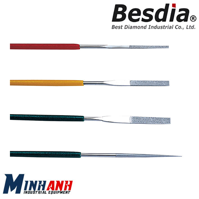 Dũa tay kim cương dạng côn dẹt PTF-12V BESDIA