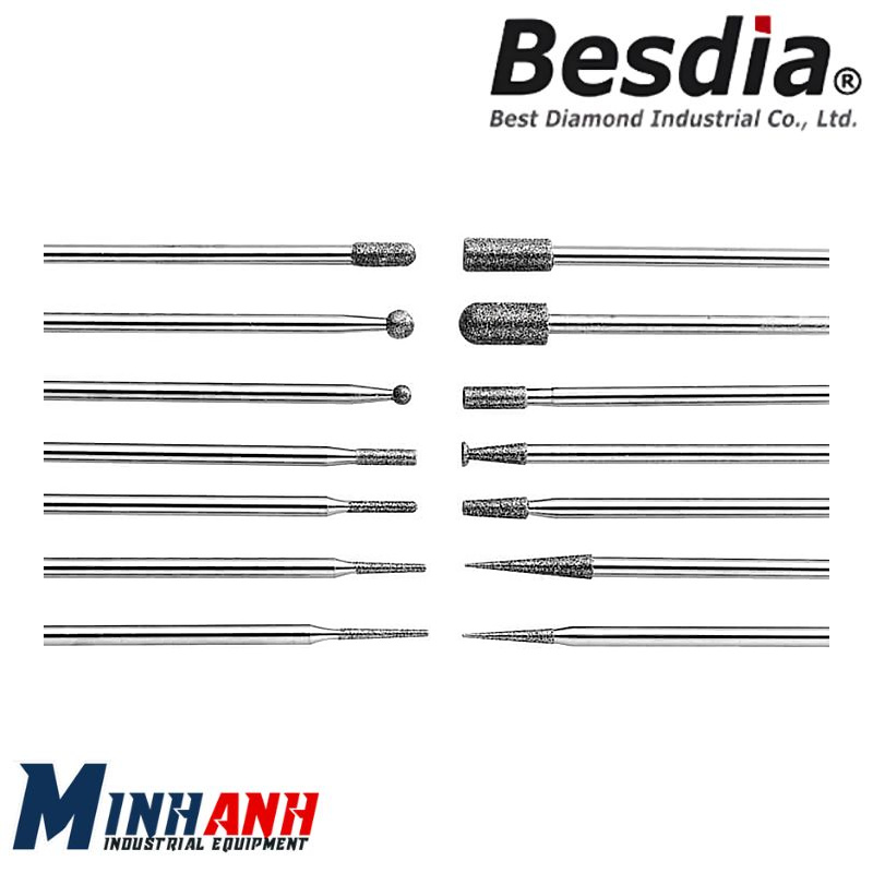 Đầu mài kim cương dạng chén lõm 45° 16BC BESDIA