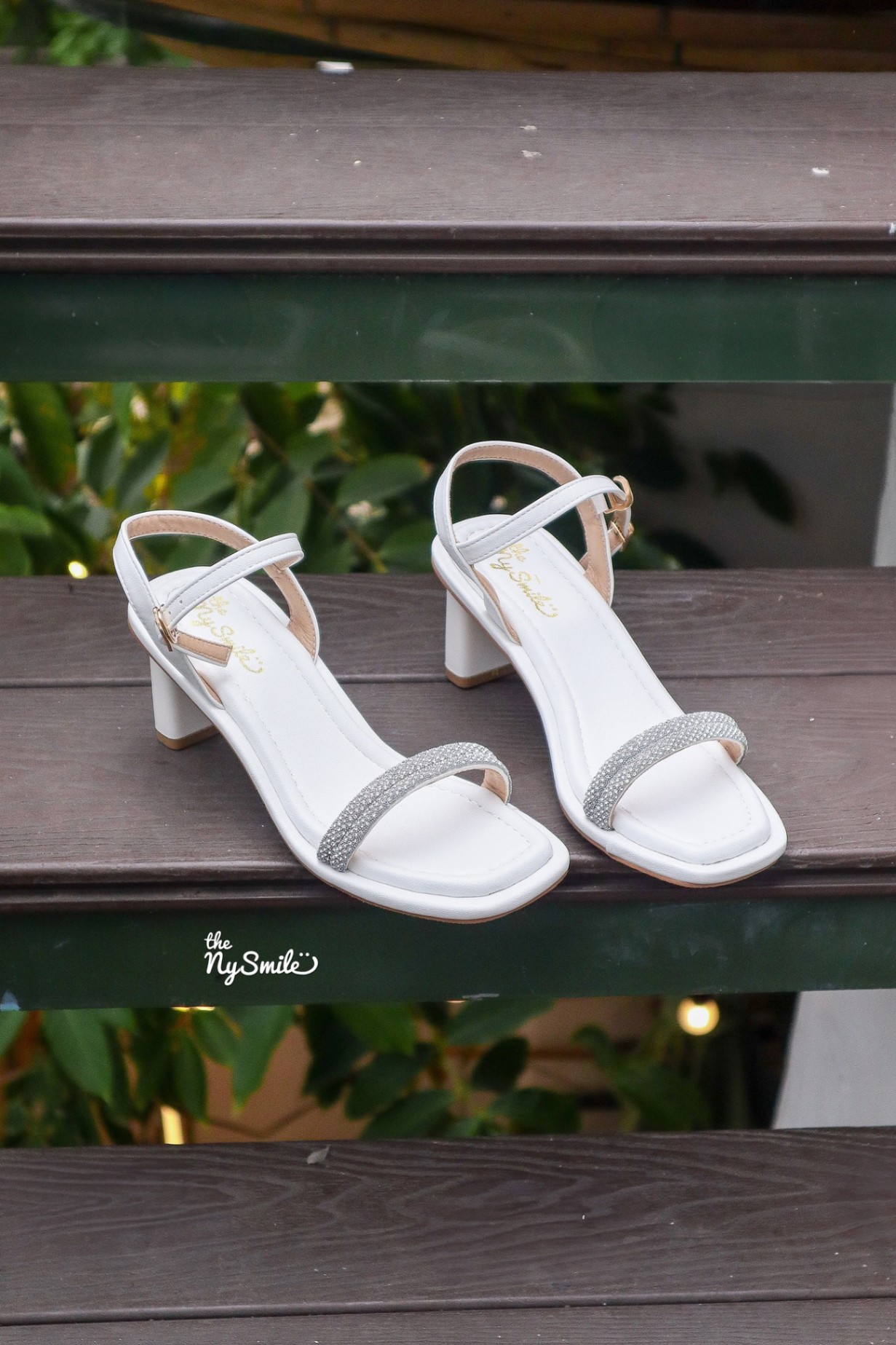 Giày Sandal 7cm quai đính đá - TODA