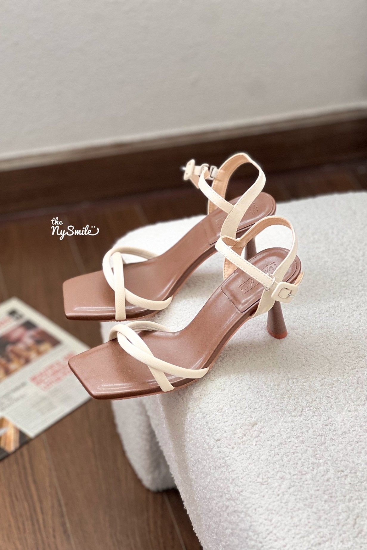 Giày Sandal Quai Ngang Xoắn Gót Nhọn 7cm LUNA