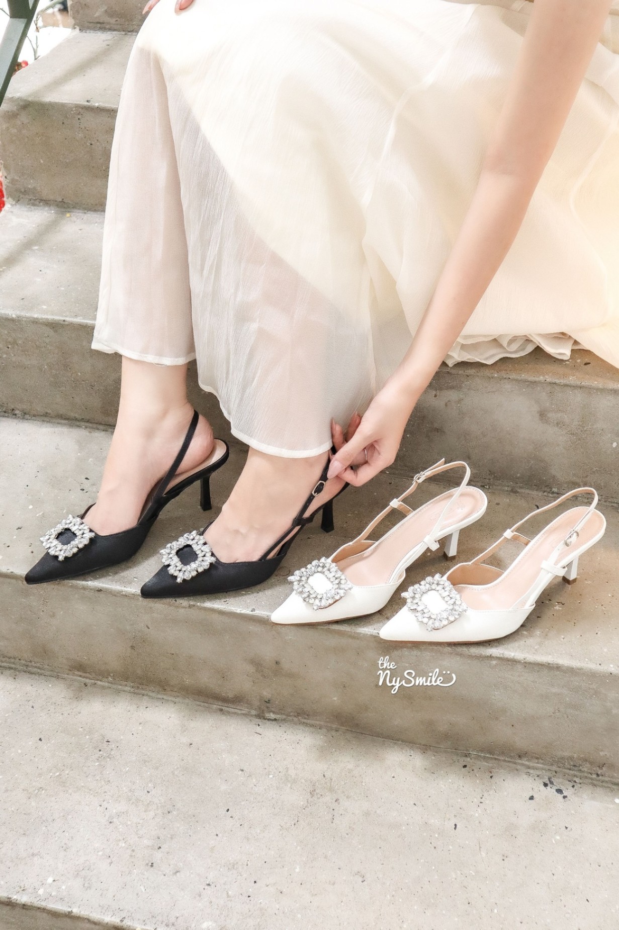 Giày Cao Gót 7P đính đá dự tiệc cô dâu sang chảnh SUNDAY