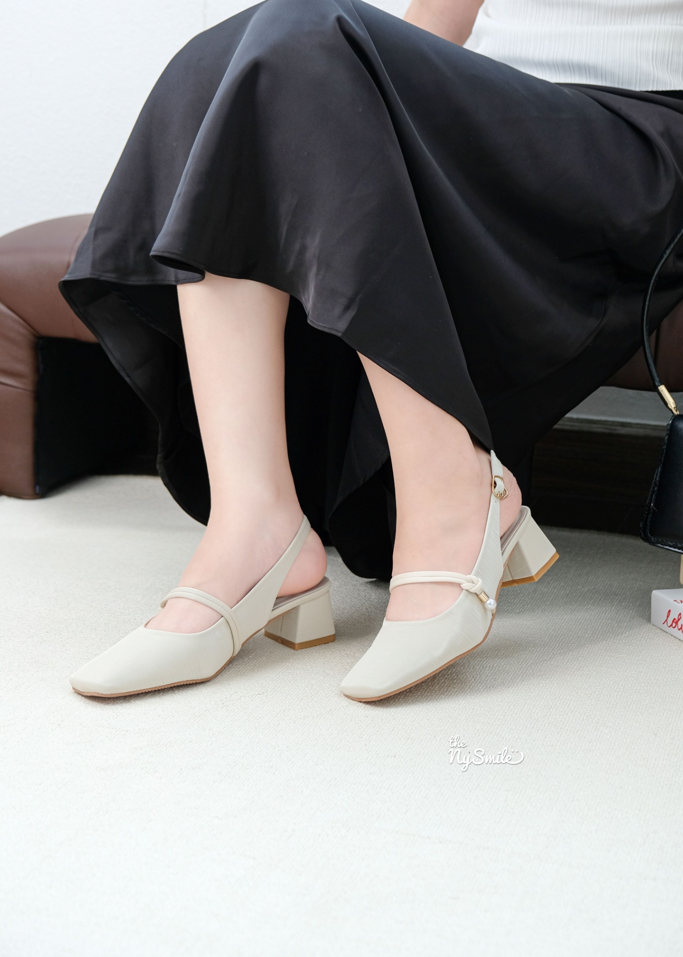 Giày Cao Gót mũi vuông quai hậu sang chảnh 5cm RUKAS