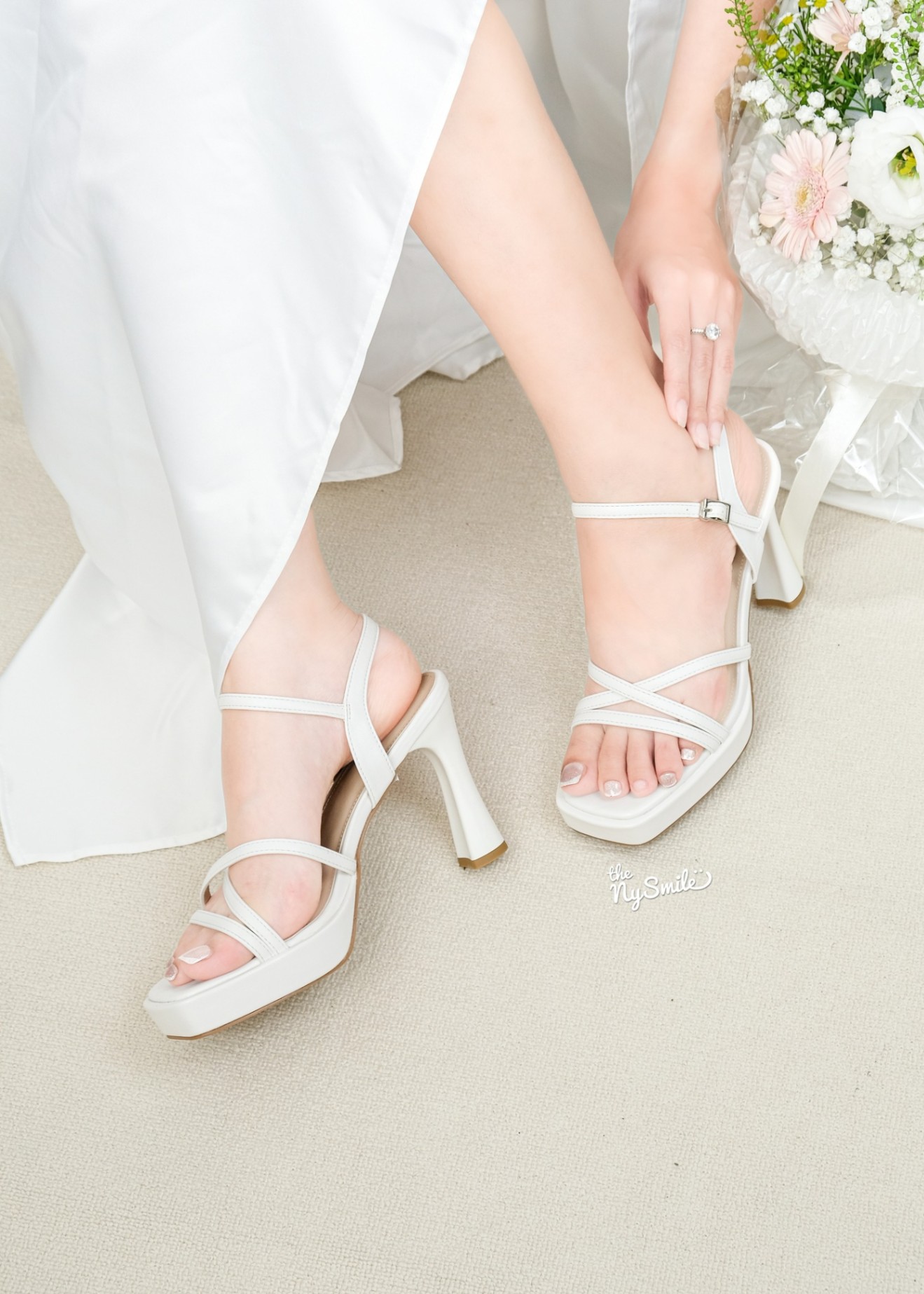 Giày Sandal 9cm đúp 3cm quai chéo sang chảnh RONE