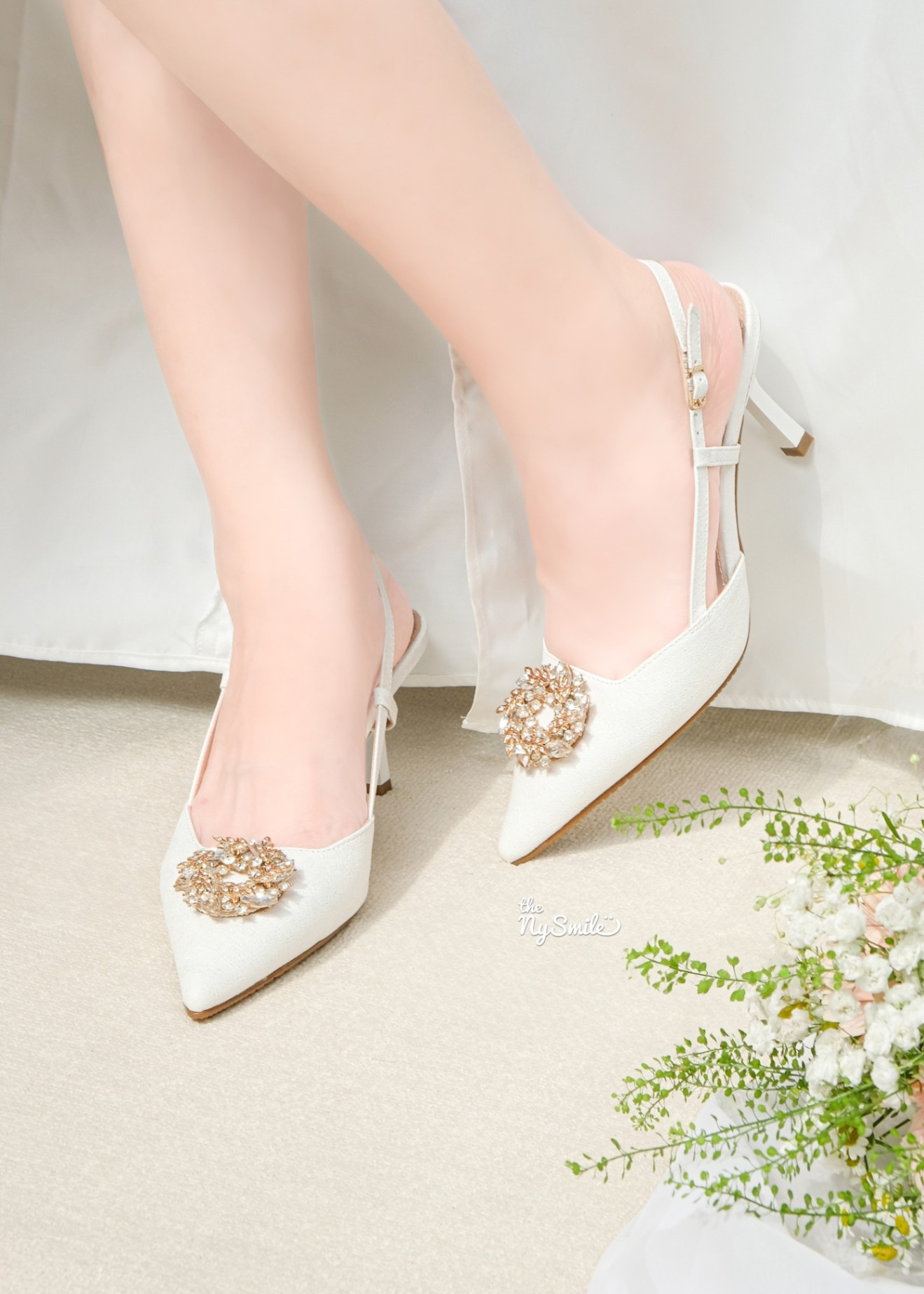 Giày Cao Gót 7cm đính đá mũi nhọn - JAYA