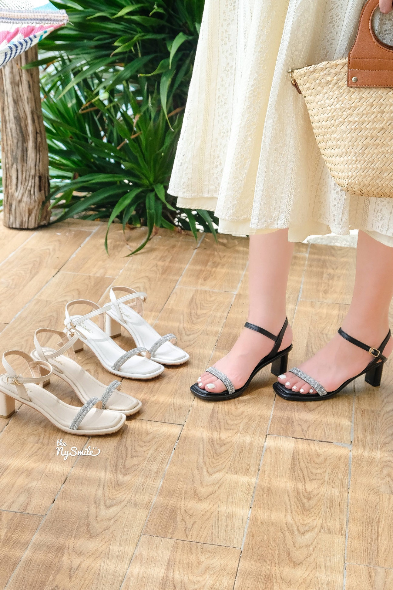 Giày Sandal 7P quai đính đá - TODA
