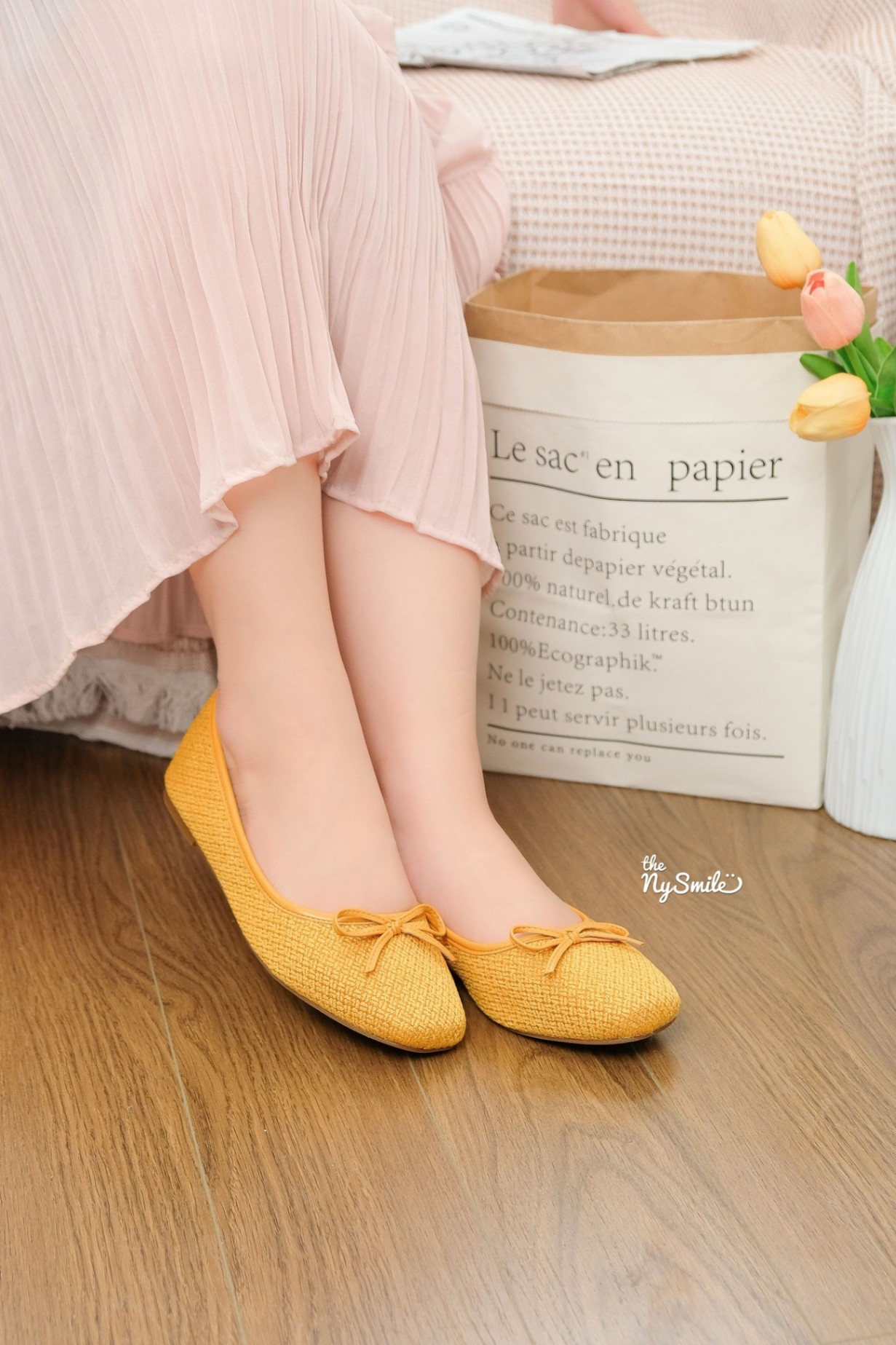Búp Bê mũi vuông nơ , giày bệt dễ thương ENLA 2