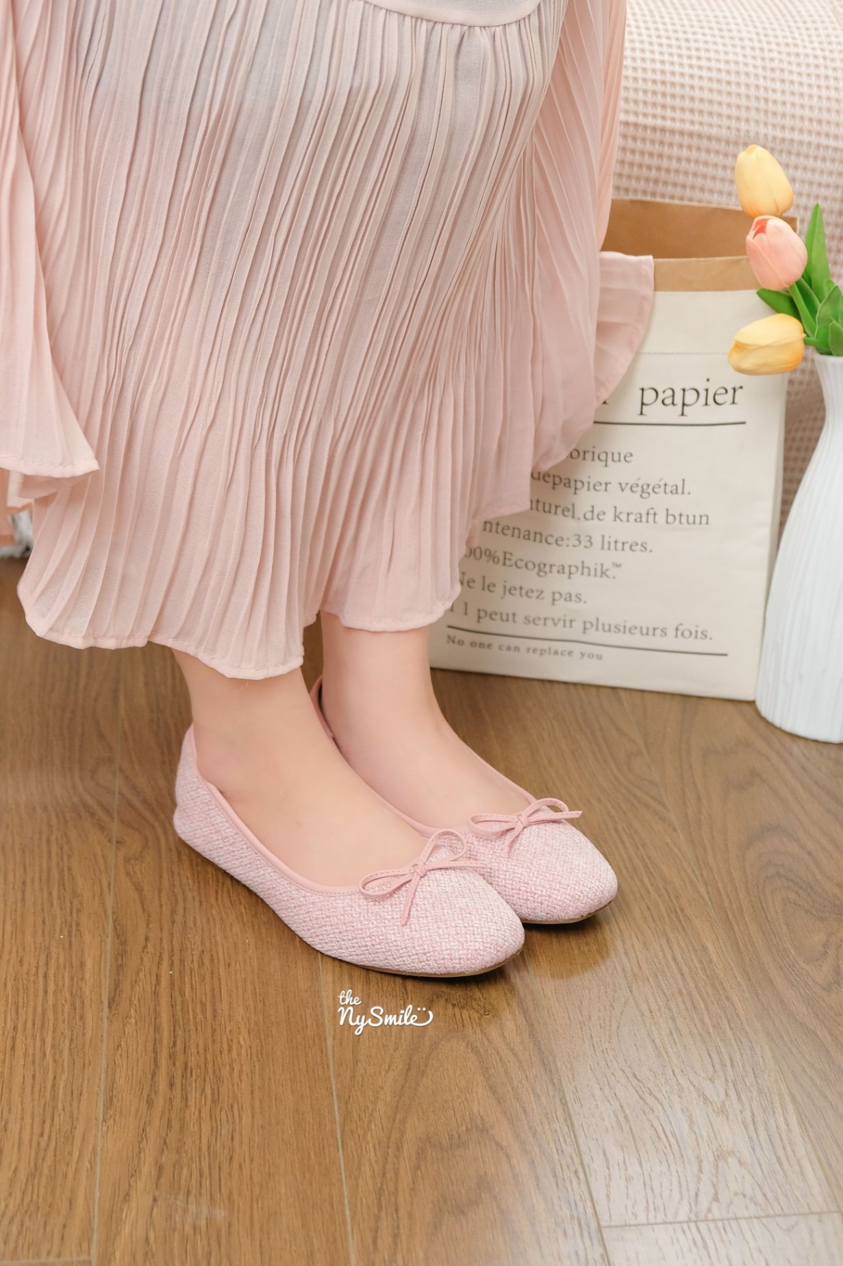 Búp Bê mũi vuông nơ , giày bệt dễ thương ENLA 2