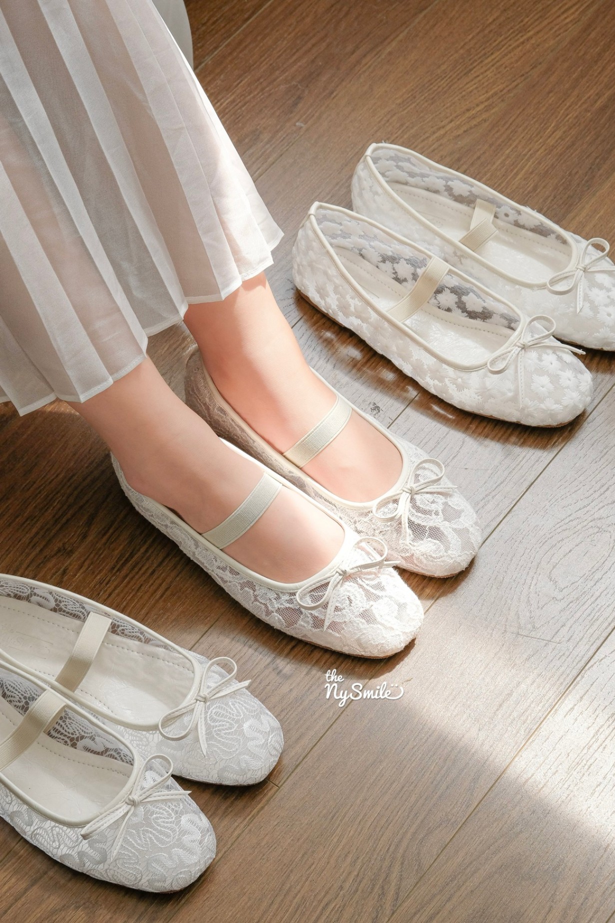 Búp Bê Ren Trắng 1P mũi tròn dễ thương VICKA 2