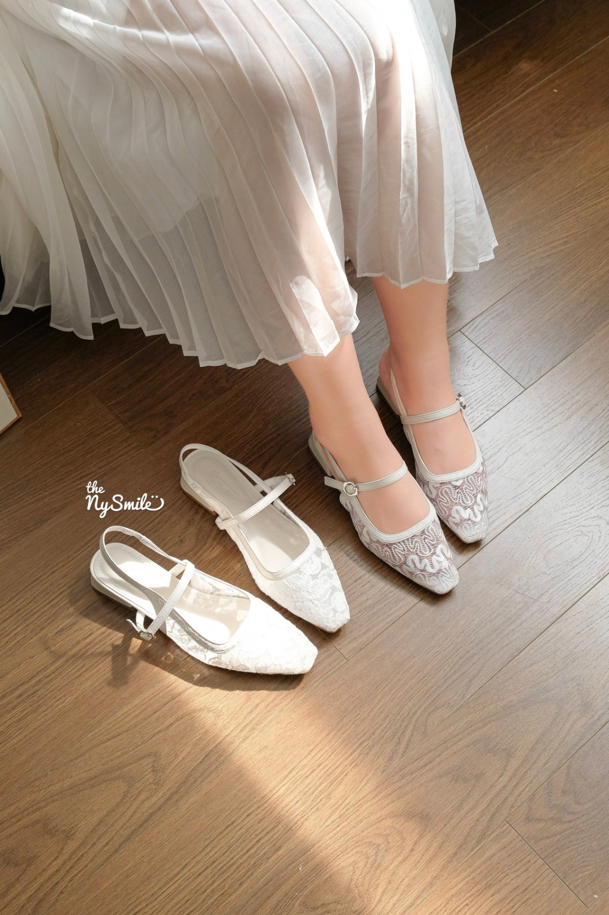 Giày Cao Gót Ren Hoa 3cm NOLA