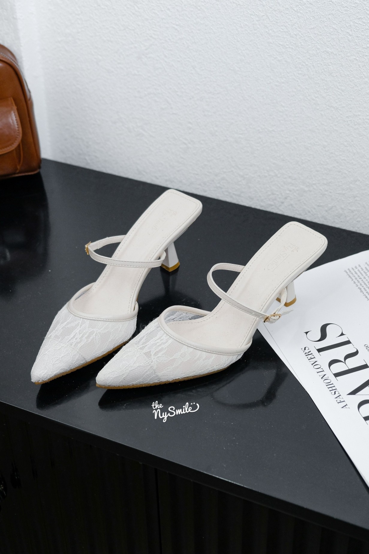 Dép Sục 7cm ren mũi nhọn VENTI