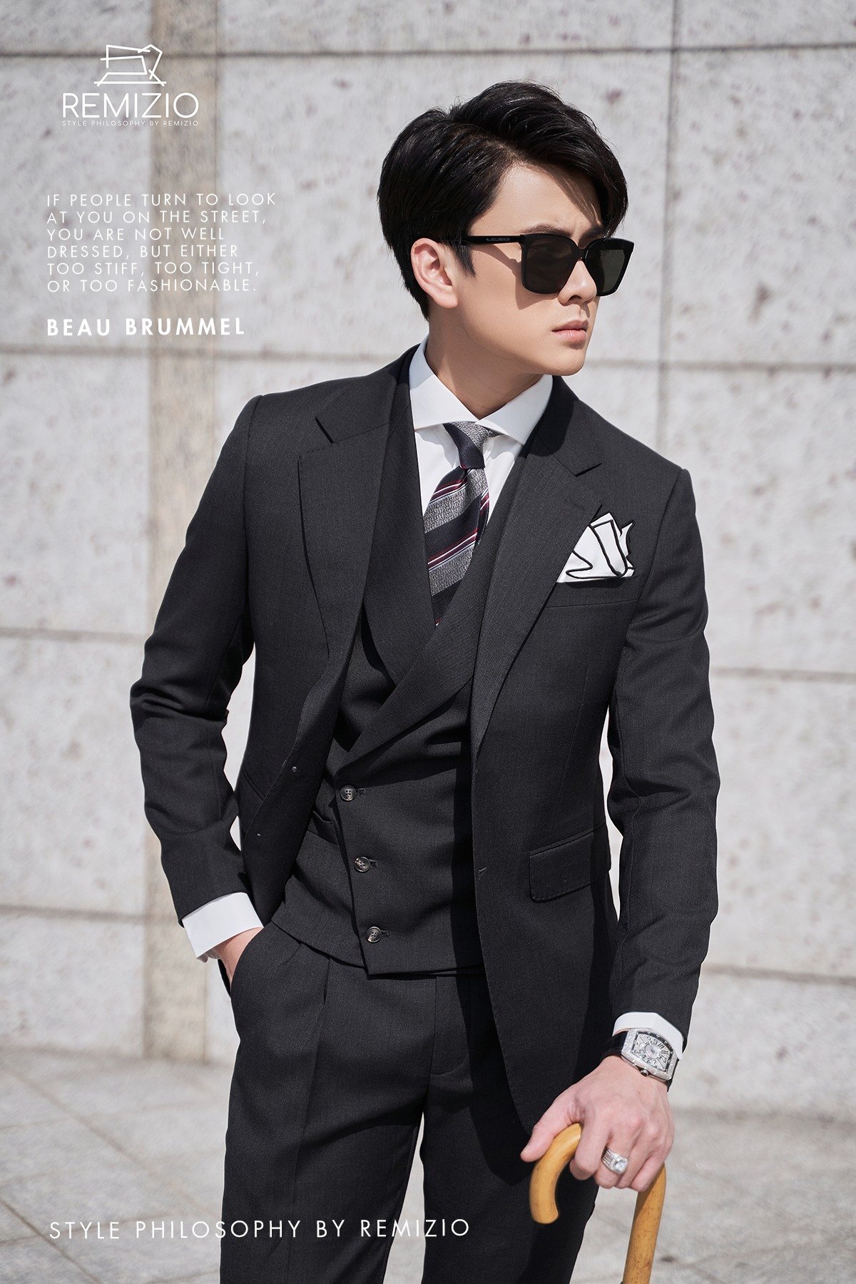 VTK Peak Lapel Yale Black-34185-12#-May Đo