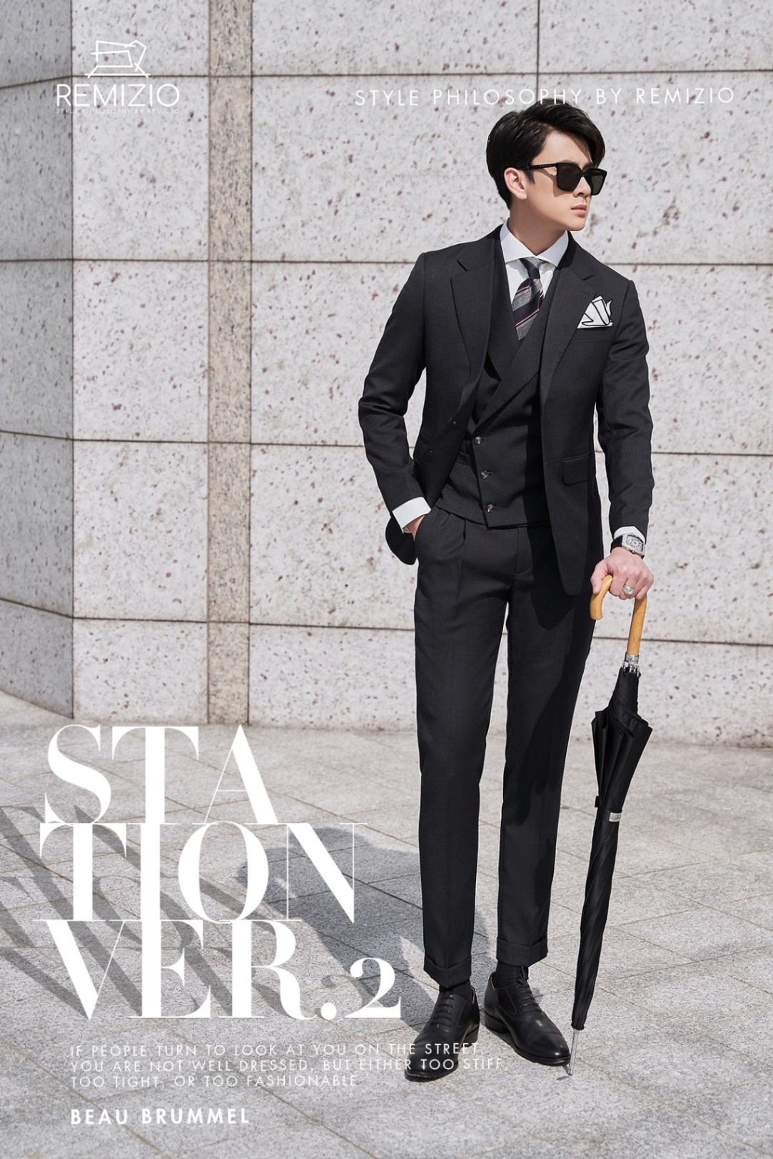 VTK Peak Lapel Yale Black-34185-12#-May Đo