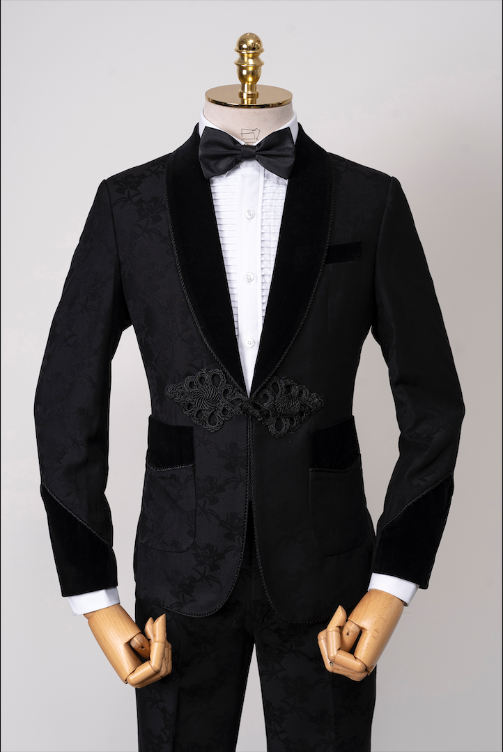 VTK Luxury Đen Họa Tiết Chìm Cao Cấp 62430-562#-May Đo