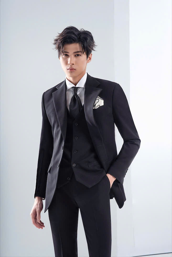 Vest Thiết Kế Notch Lapel Pure Black 53165-118#