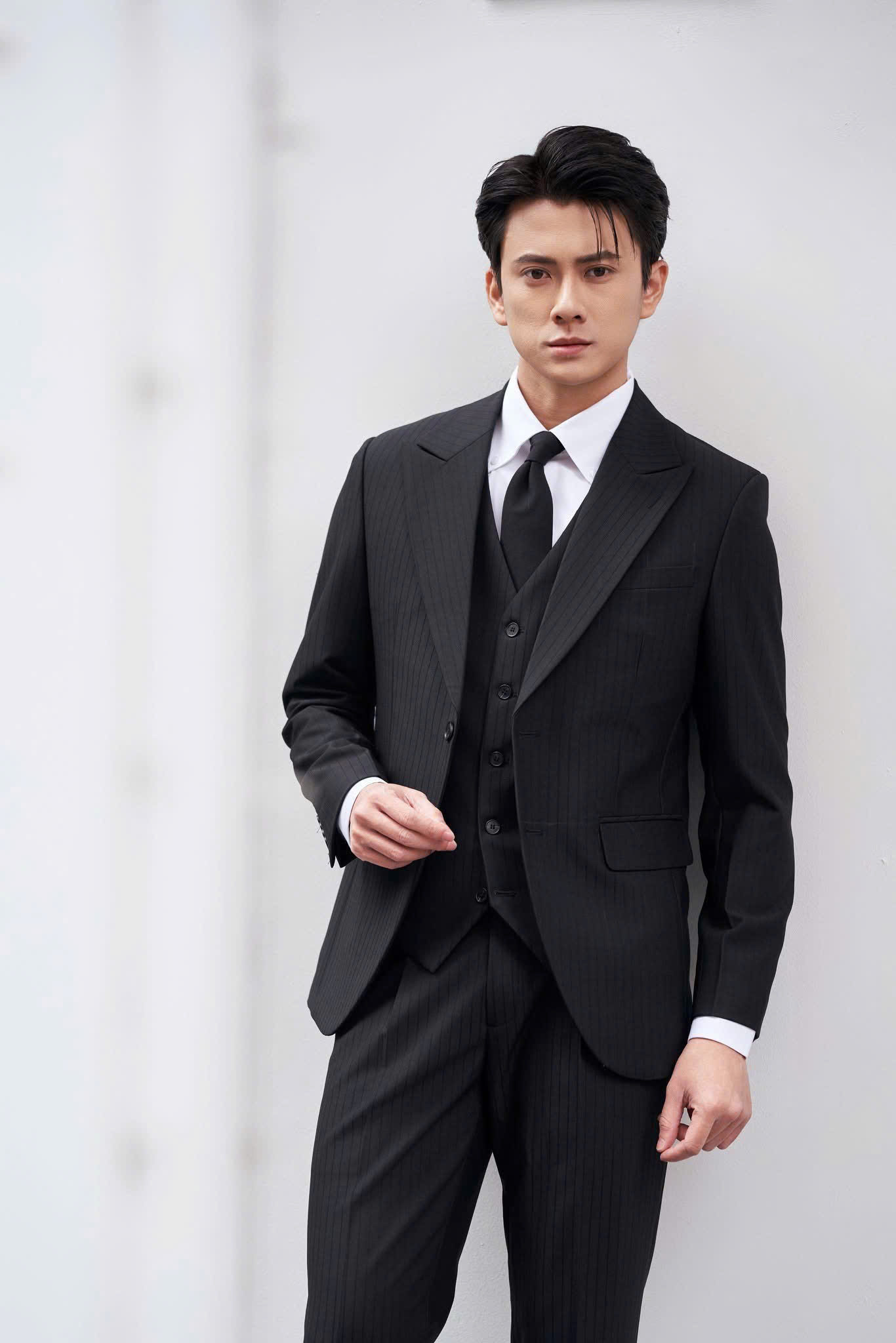 Vest Thiết Kế Premium Submerged Black Plaid 58380-10#