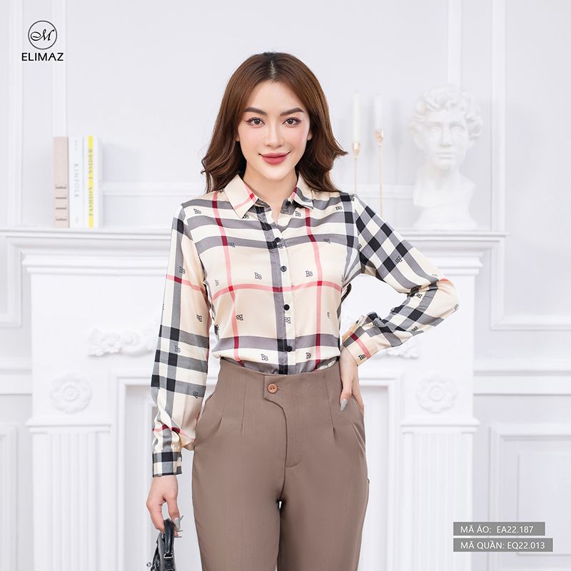 Áo sơ mi cổ đức trơn burberry