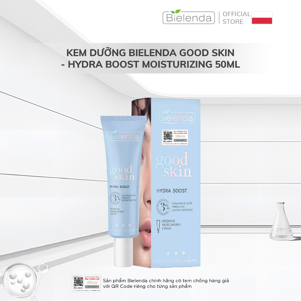 Kem dưỡng Bielenda Good Skin - Hydra Boost Moisturizing cấp nước, làm dịu và phục hồi da 50ml