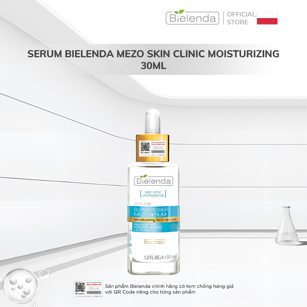 Serum Bielenda Super Power Mezo Skin Clinic Moisturizing (Xanh biển)