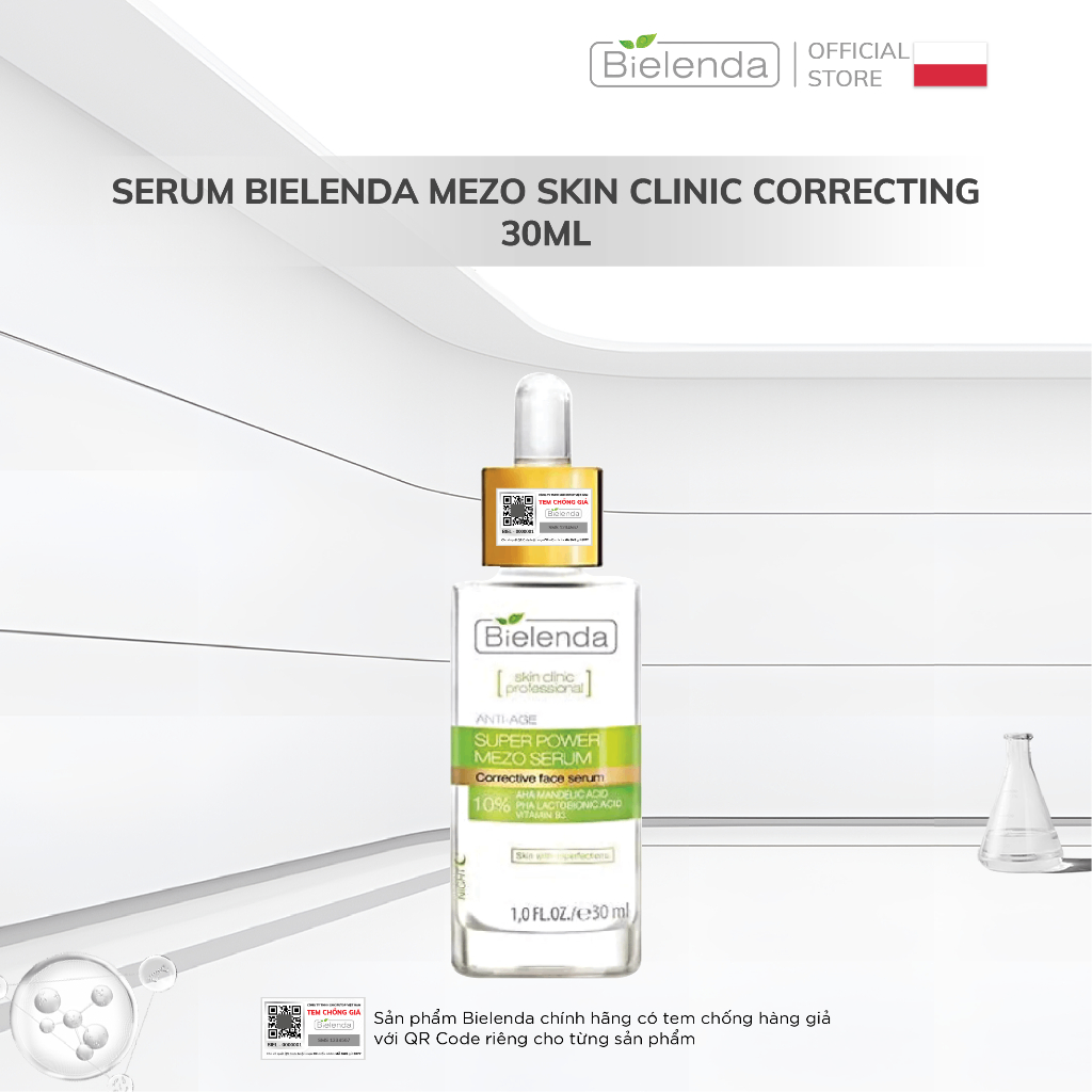 Serum Bielenda Super Power Mezo Skin Clinic Correcting (Xanh lá)