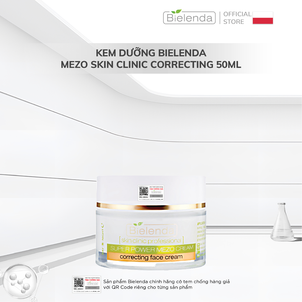 Kem dưỡng Bielenda Mezo Skin Clinic Correcting dưỡng sáng da, mờ thâm 50ml