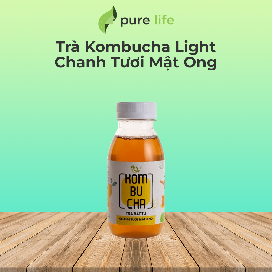 Trà Kombucha Light VGreen 250ml - Chanh Tươi Mật Ong