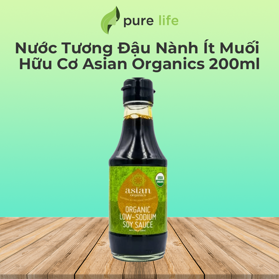 Nước Tương Đậu Nành Ít Muối Hữu Cơ Asian Organics 200ml