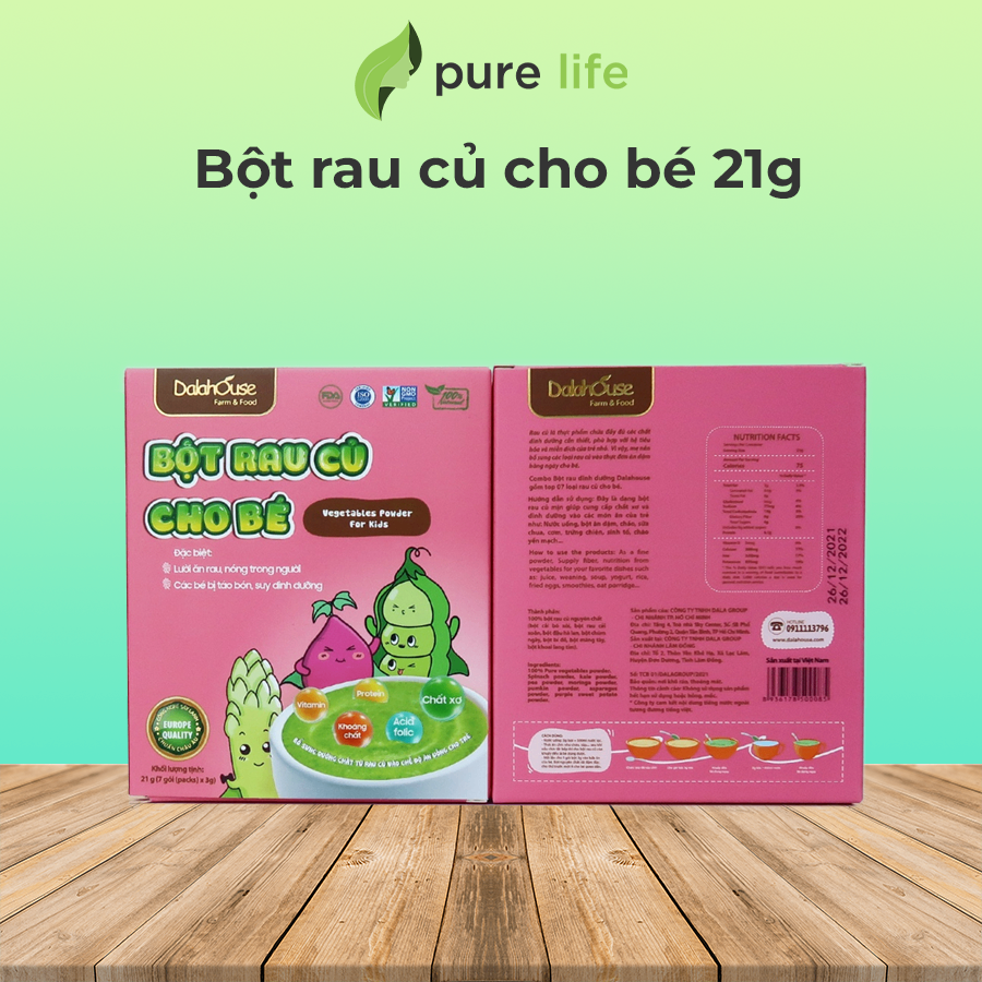 Hộp Bột Rau Củ Cho Bé Dalahouse - Bột rau củ 7 gói