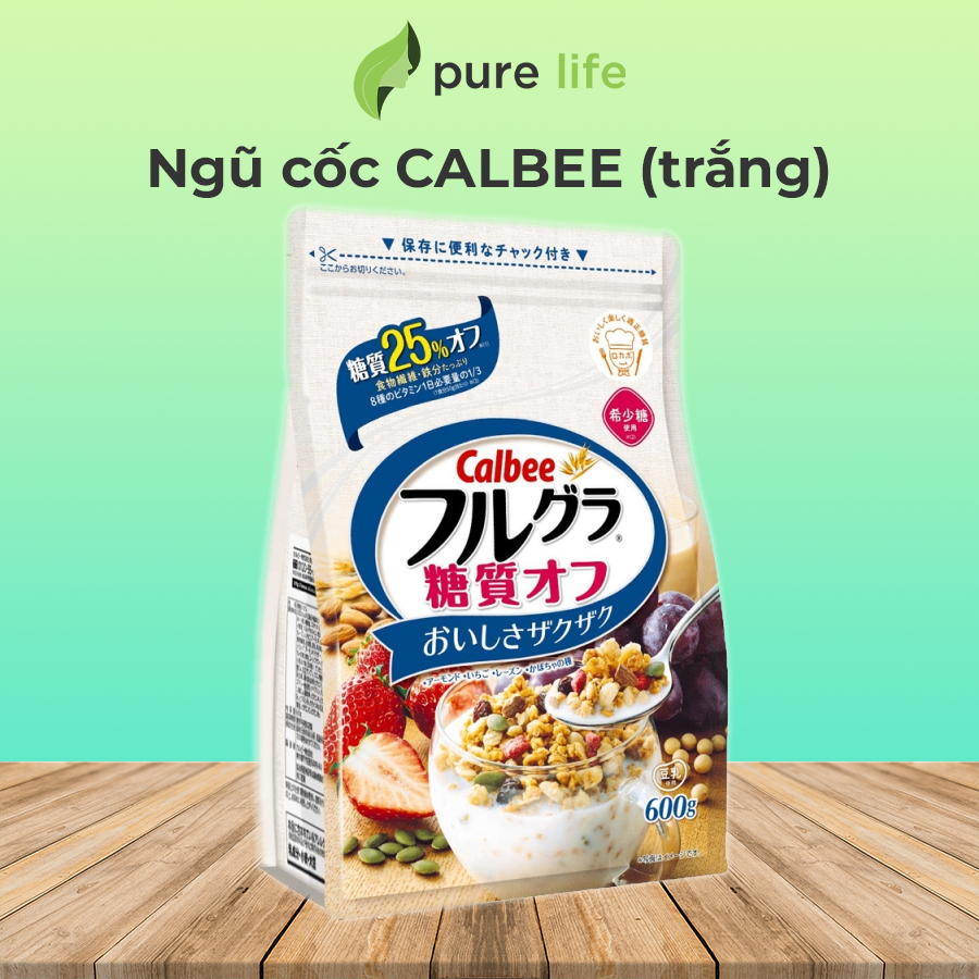 Ngũ cốc trái cây Calbee ít đường 600g - màu Trắng