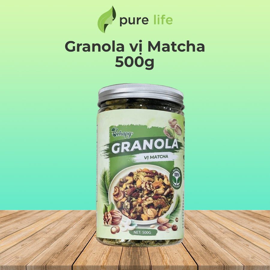 Hạt Granola mix vị Trà Xanh - hộp 500 gram