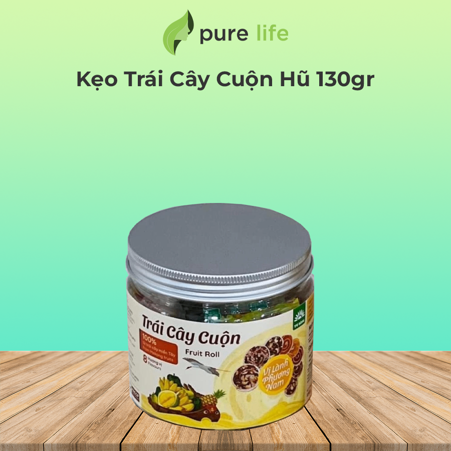 Kẹo Trái Cây Cuộn Hũ 130gr