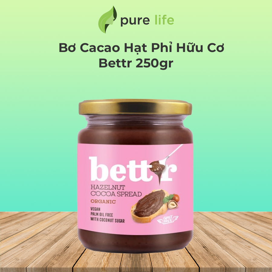 Bơ Cacao Hạt Phỉ Hữu Cơ Bettr 250gr