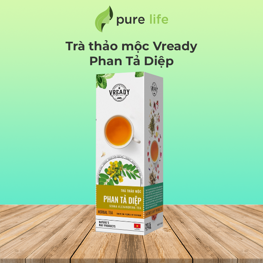 Trà thảo mộc Vready detox, tía tô, cà gai leo, gừng nhật, diếp cá, lạc tiên tây, phan tả diệp, ba kích, ích mẫu... - Phan tả diệp