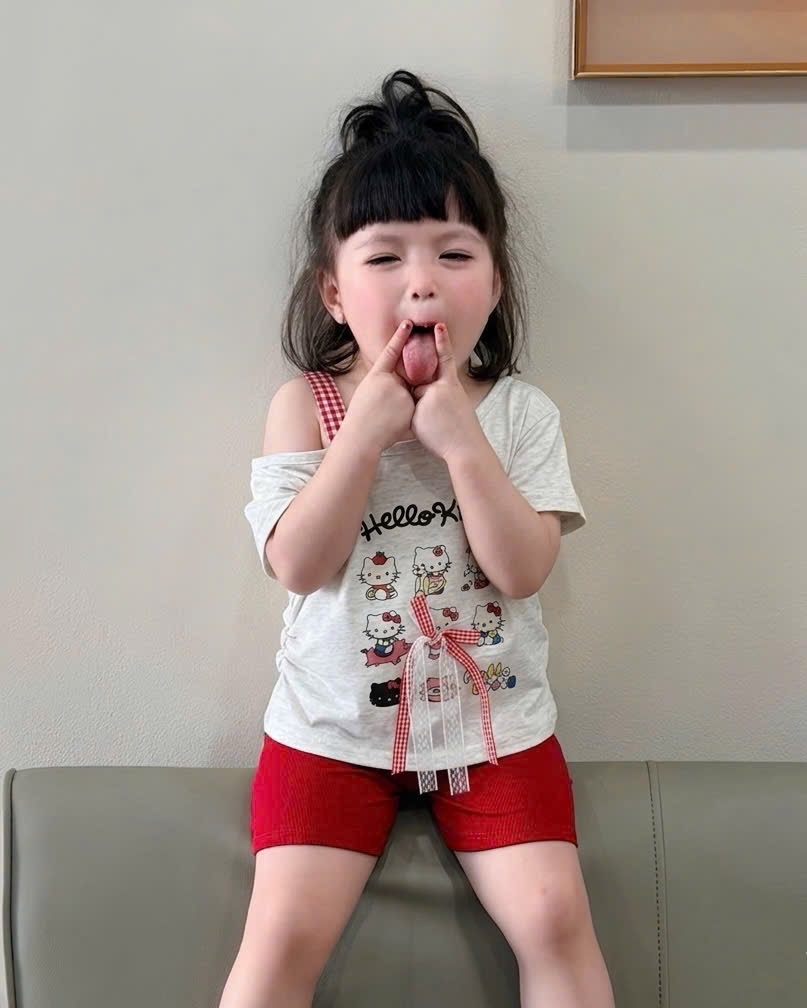 AB909 - SET 2 ÁO BÉ GÁI 2S MIX BÈO KITTY