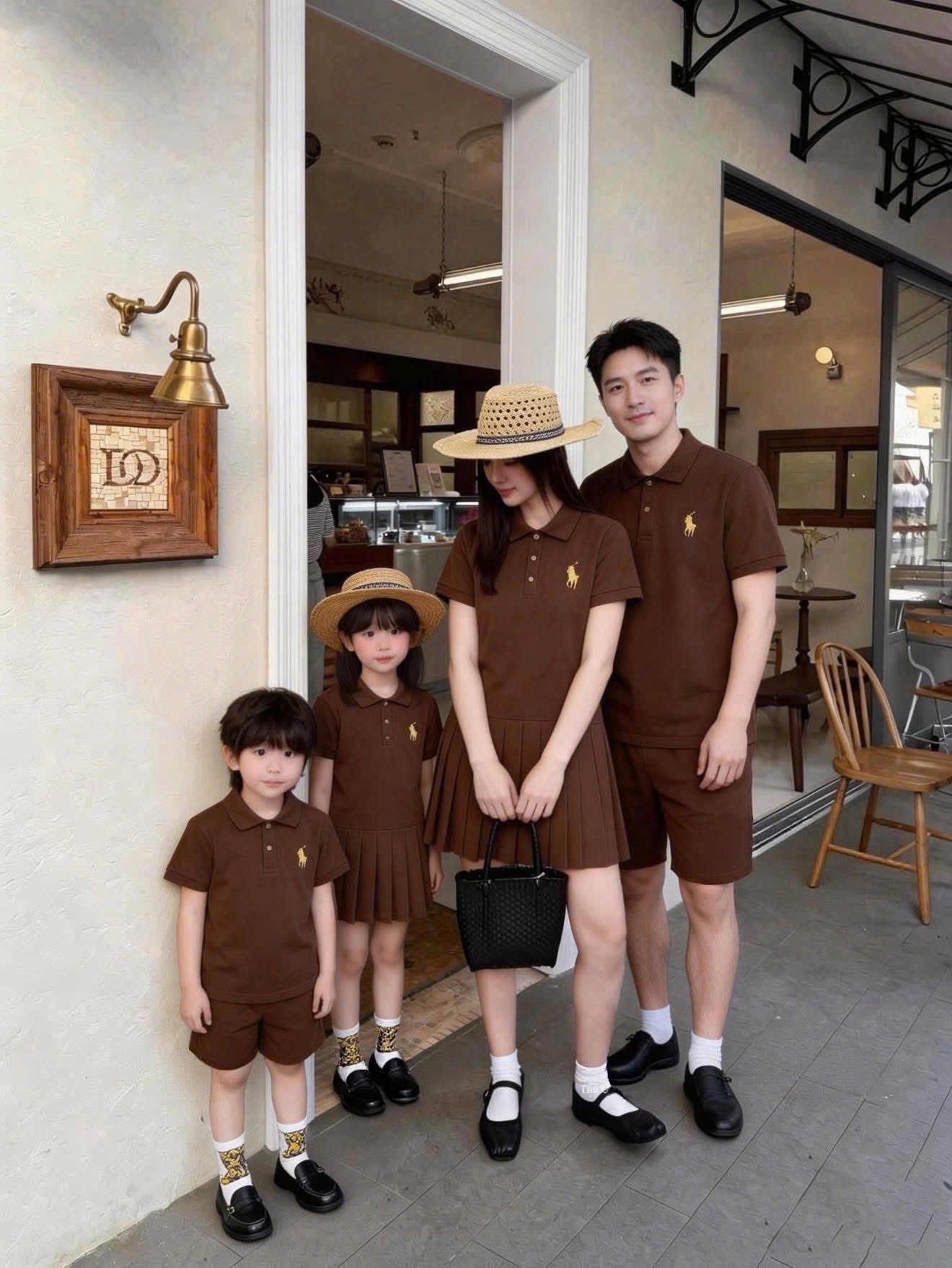 AB918 - SET GIA ĐÌNH POLO NÂU THÊU KỊ SĨ