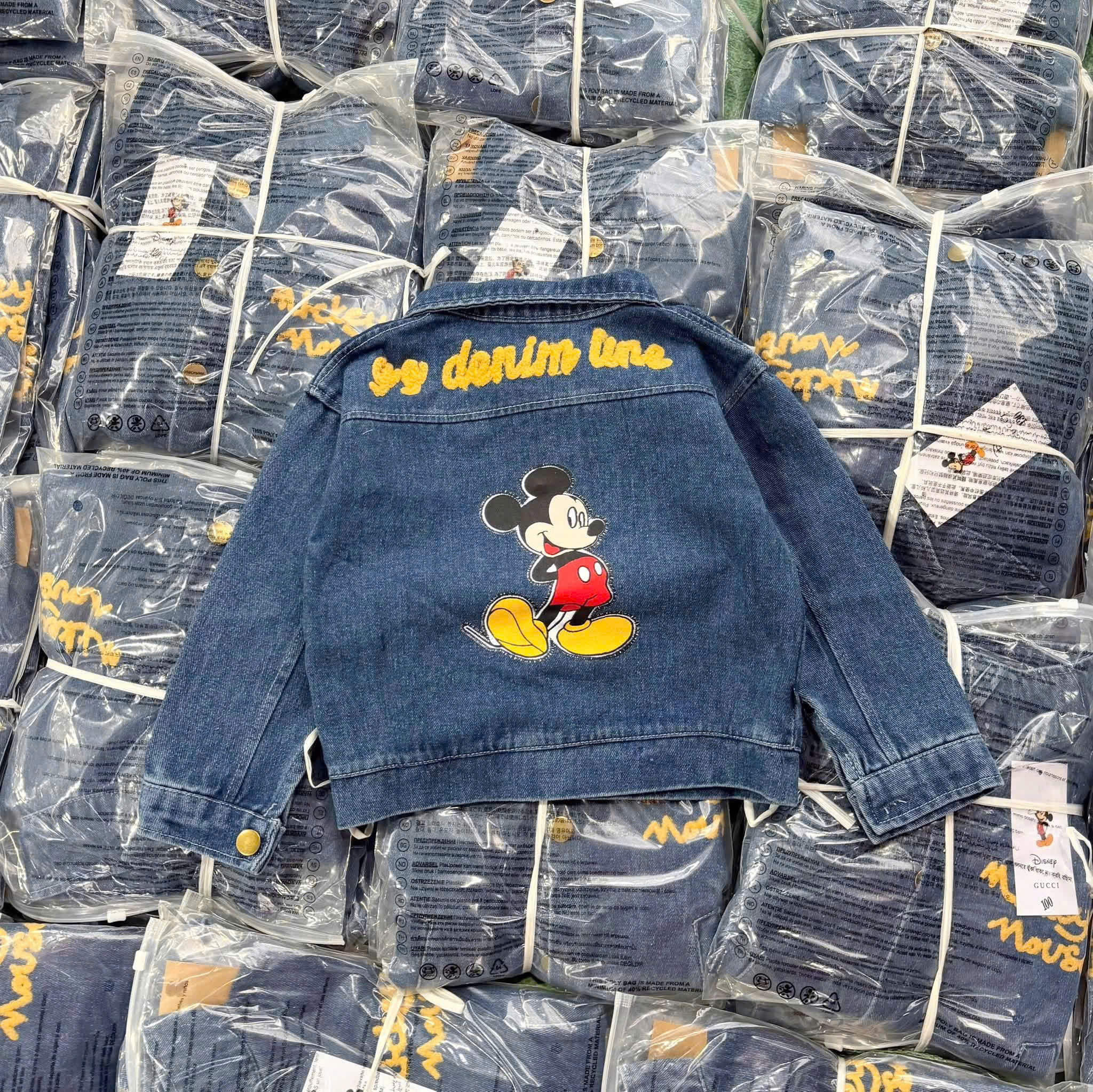 AB930 - ÁO KHOÁC JEANS BÒ XANH BÉ TRAI MICKEY MOUSE