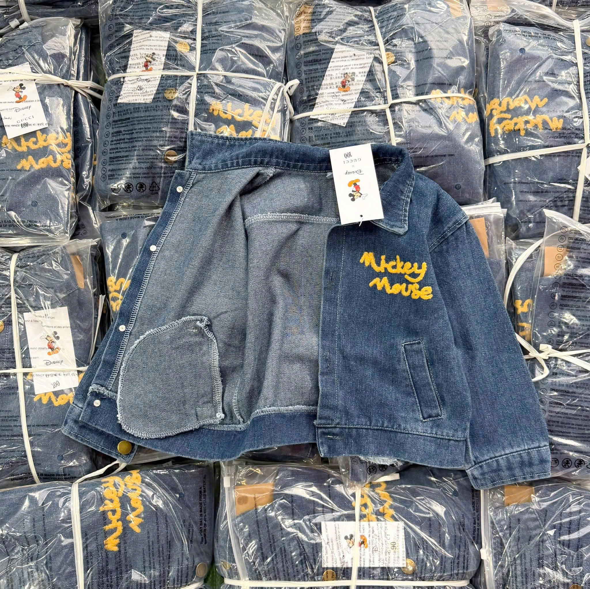 AB930 - ÁO KHOÁC JEANS BÒ XANH BÉ TRAI MICKEY MOUSE