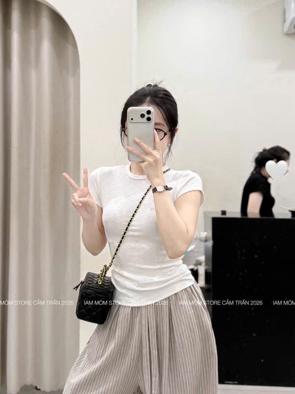 (CHỜ) ANU430 - SET 3 ÁO THUN NỮ ZIP XƯỚC đen be trắng