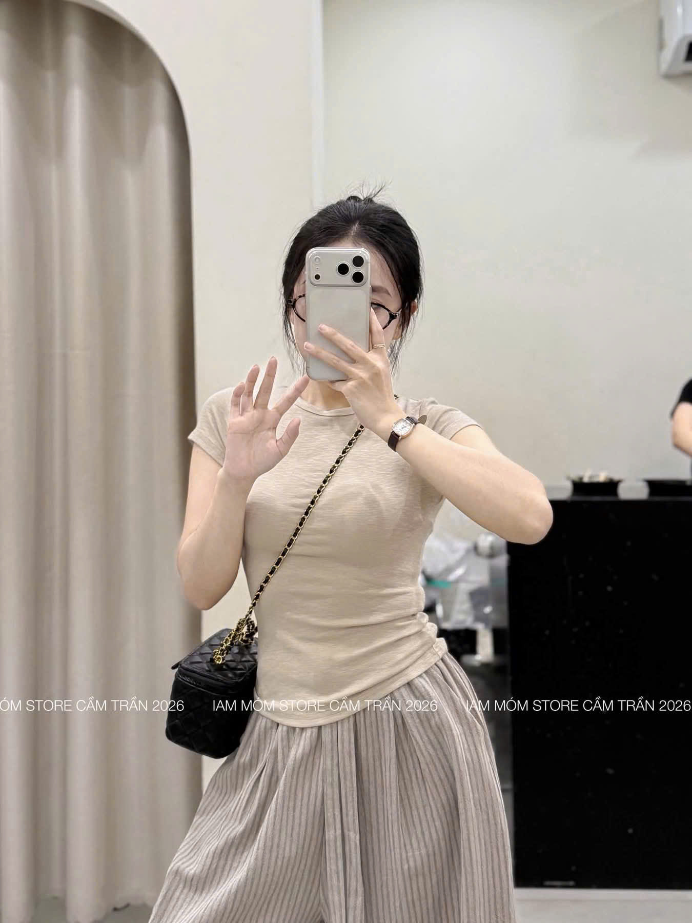 (CHỜ) ANU430 - SET 3 ÁO THUN NỮ ZIP XƯỚC đen be trắng