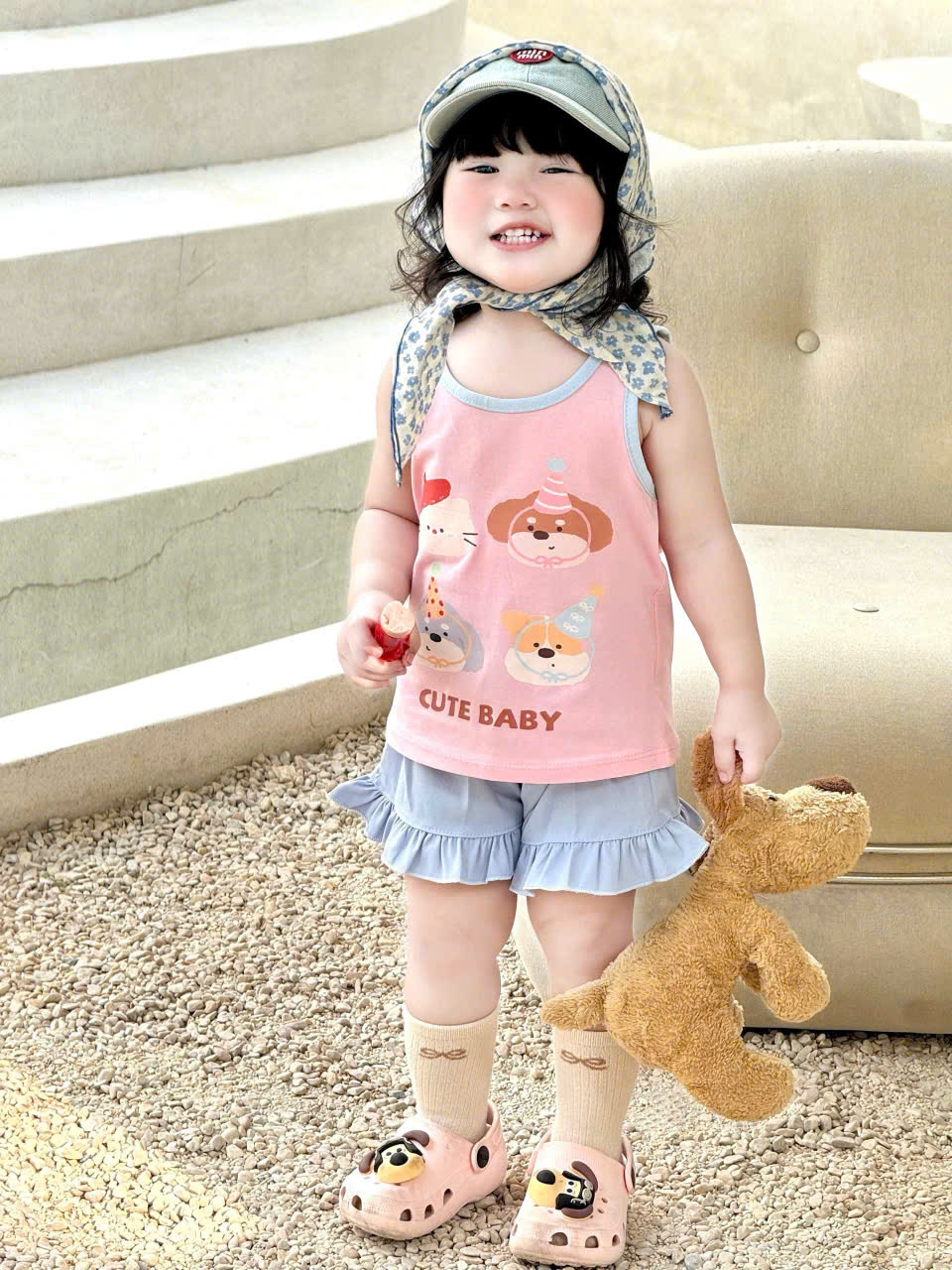 G028 - SET 2 BỘ ĐÙI BÉ GÁI 2S CUTE BABY QUẦN BÈO