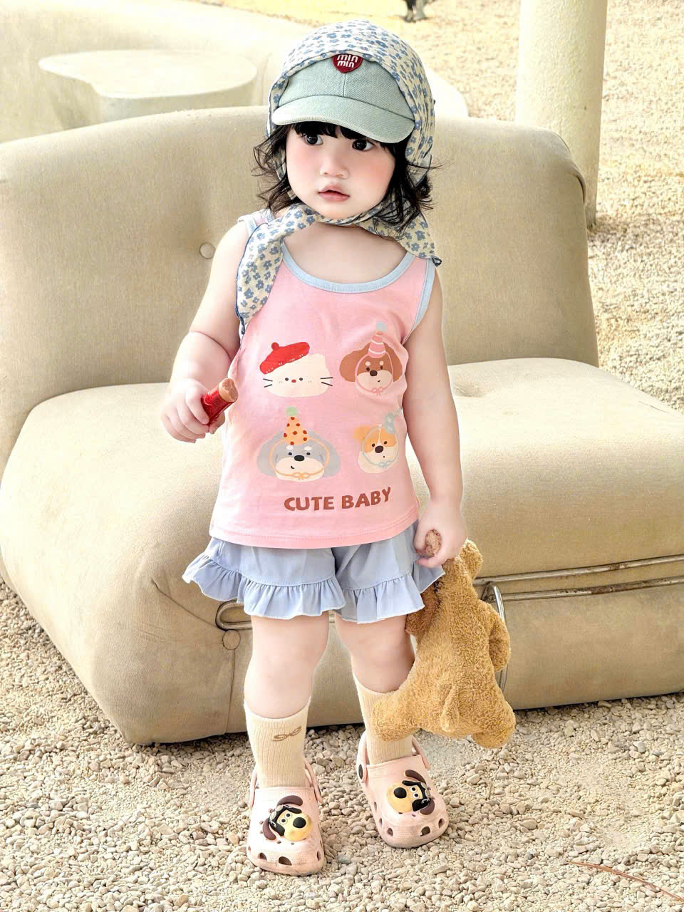G028 - SET 2 BỘ ĐÙI BÉ GÁI 2S CUTE BABY QUẦN BÈO