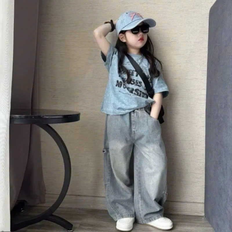 G072 - SET BÉ SIZE NHỠ ÁO XANH QUẦN BÒ SUÔNG