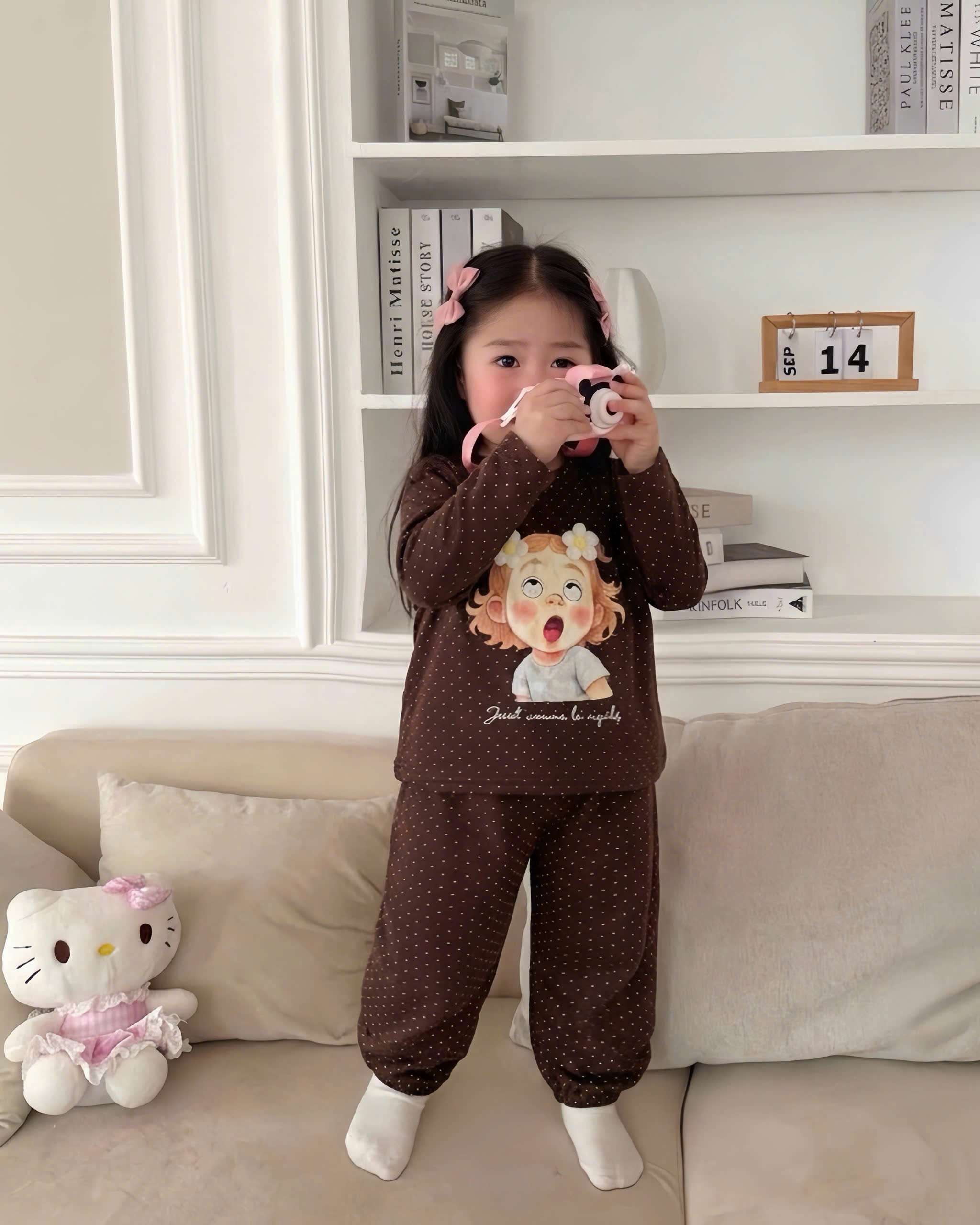 G096 - BỘ BÉ GÁI BOMBER CHẤM BI CÔ GÁI